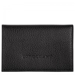 Black Longchamp Le Foulonné Men's Cardholders | RKQZ-06149