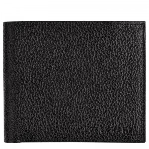 Black Longchamp Le Foulonné Men's Wallets | SKTU-20571