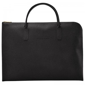 Black Longchamp Le Foulonné S Women's Briefcase | EICN-27054