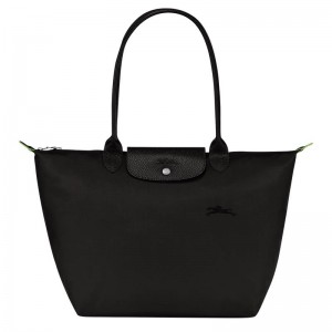 Black Longchamp Le Pliage Green L Women's Tote Bag | SBAM-35140