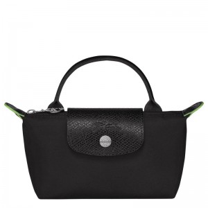 Black Longchamp Le Pliage Green with handle Men's Pouches | QYHU-49106