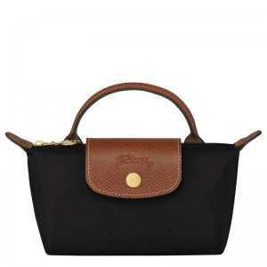 Black Longchamp Le Pliage Original with handle Women's Pouches | OAJQ-19287