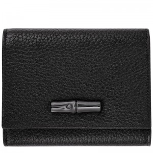 Black Longchamp Roseau Essential Women's Wallets | WHUS-89625