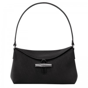 Black Longchamp Roseau S Women's Hobo Bags | YJDL-21743