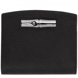 Black Longchamp Roseau Women's Wallets | UNHV-01782