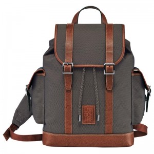 Brown Longchamp Boxford Men's Backpacks | YZKM-96312