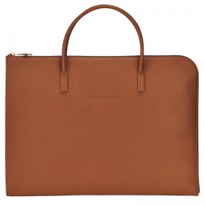 Caramel Brown Longchamp Le Foulonné S Men's Briefcase | WDAH-95216