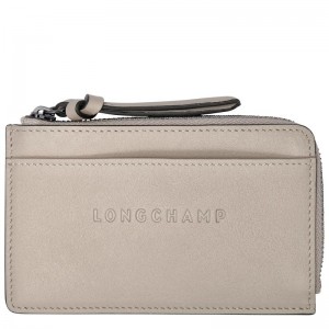 Clay Grey Longchamp 3D Men's Cardholders | ZKDC-61970