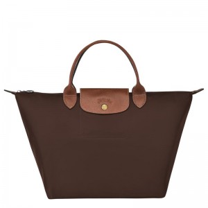 Ebony Brown Longchamp Le Pliage Original M Women's Handbags | MDIW-91045