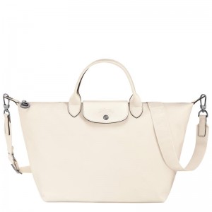 Ecru White Longchamp Le Pliage Xtra L Men's Handbags | JLTV-12953