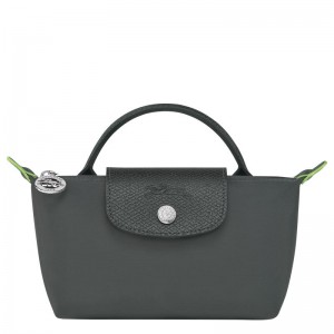 Graphite Grey Longchamp Le Pliage Green with handle Women's Pouches | EUPR-49217