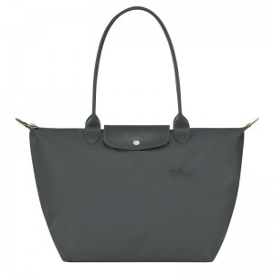 Graphite Grey Longchamp Le Pliage Green L Women's Tote Bag | VQWN-38042