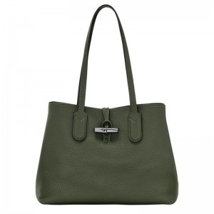 Khaki Longchamp Roseau Essential M Women's Tote Bag | JTAW-29371