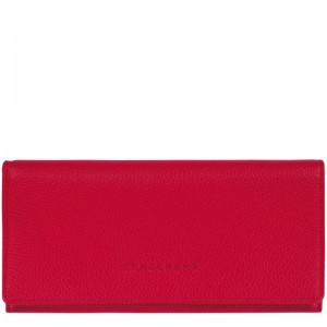 Love Red Longchamp Le Foulonné Continental Women's Wallets | ORVH-24561