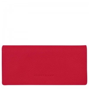 Love Red Longchamp Le Foulonné Continental Women's Wallets | CVIM-87201