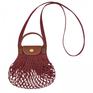 Mahogany Brown Longchamp Le Pliage Filet XS Women's Mesh Bag | BDJP-87516