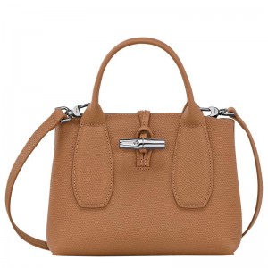 Natural Brown Longchamp Roseau S Women's Handbags | SACV-05431