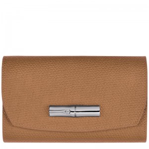 Natural Brown Longchamp Roseau Women's Wallets | ZUEY-13859