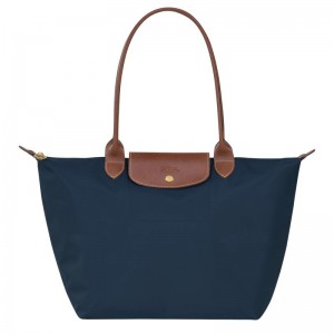 Navy Longchamp Le Pliage Original L Women's Tote Bag | EVHF-35461