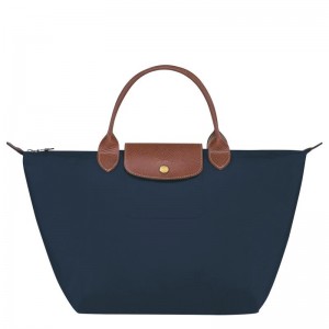 Navy Longchamp Le Pliage Original M Women's Handbags | MXFD-49851