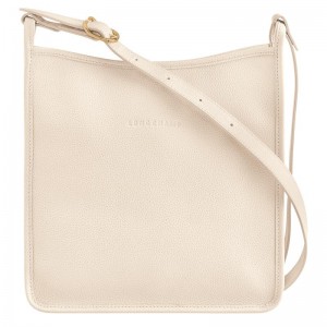 Paper White Longchamp Le Foulonné M Women's Crossbody Bags | VTNK-10384