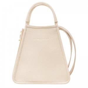 Paper White Longchamp Le Foulonné S Women's Handbags | MJCN-30742