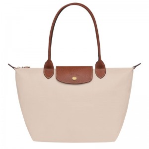 Paper White Longchamp Le Pliage Original M Women's Tote Bag | MCTP-37419