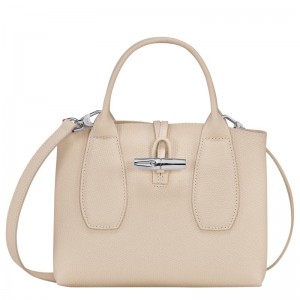 Paper White Longchamp Roseau S Women's Handbags | LYNA-42576