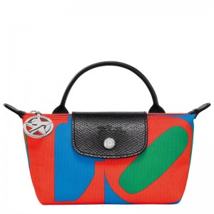 Red/Navy Longchamp x Robert Indiana Women's Pouches | HGAK-72135