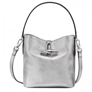 Silver Longchamp Roseau XS Women's Bucket Bag | FELU-93821