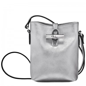 Silver Longchamp Roseau XS Women's Crossbody Bags | QFXR-89135