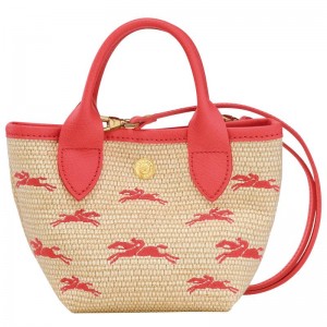 Strawberry Red Longchamp Le Panier Pliage XS Women's Basket Bag | SQBU-36718