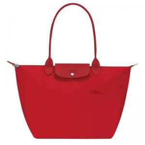 Tomato Red Longchamp Le Pliage Green L Women's Tote Bag | ZPKY-78916