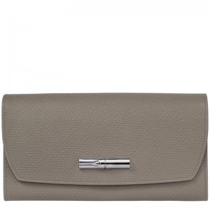 Turtledove Grey Longchamp Roseau Continental Women's Wallets | MRQO-45982