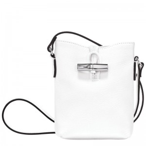 White Longchamp Roseau XS Women's Crossbody Bags | PXHN-03689