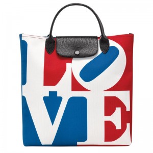 White Longchamp x Robert Indiana L Men's Handbags | DZWV-12340