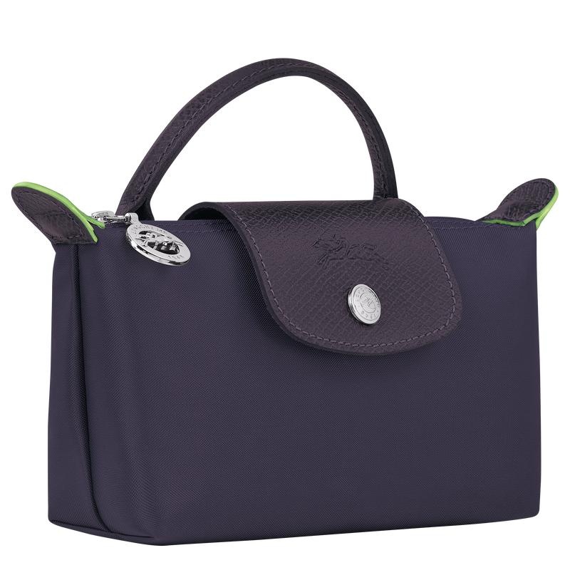 Bilberry Purple Longchamp Le Pliage Green with handle Women's Pouches | MBPV-35642