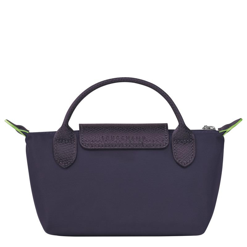 Bilberry Purple Longchamp Le Pliage Green with handle Women's Pouches | MBPV-35642