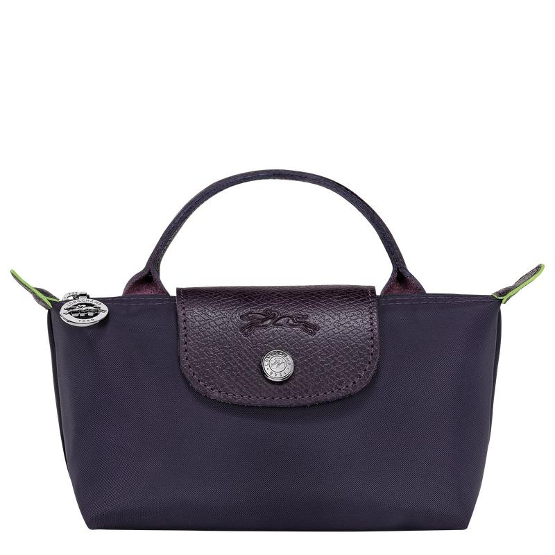 Bilberry Purple Longchamp Le Pliage Green with handle Women\'s Pouches | MBPV-35642