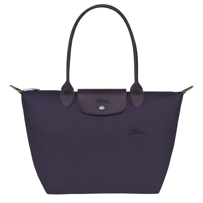 Bilberry Purple Longchamp Le Pliage Green M Women\'s Tote Bag | DSJX-08594