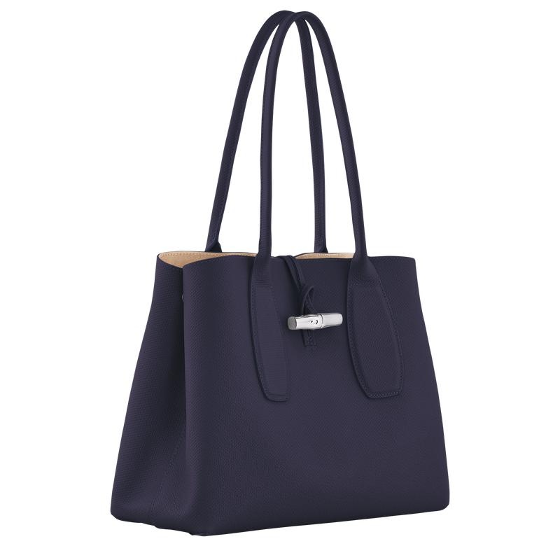 Bilberry Purple Longchamp Roseau L Women's Tote Bag | LIXQ-69178