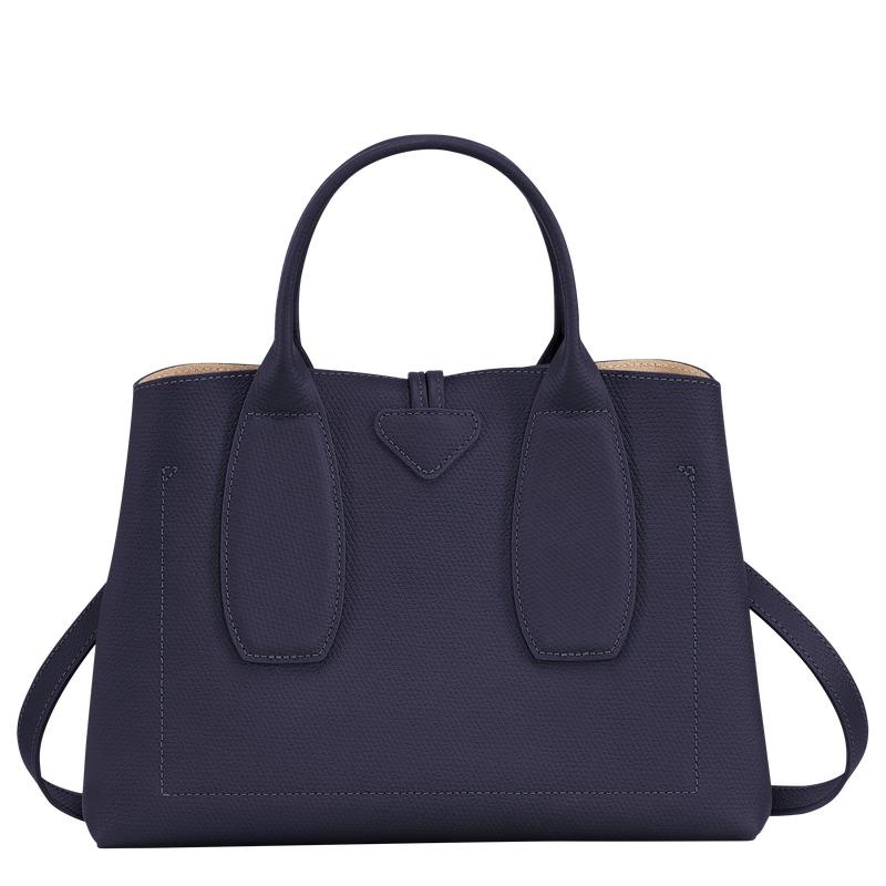 Bilberry Purple Longchamp Roseau M Women's Handbags | JNQX-42705