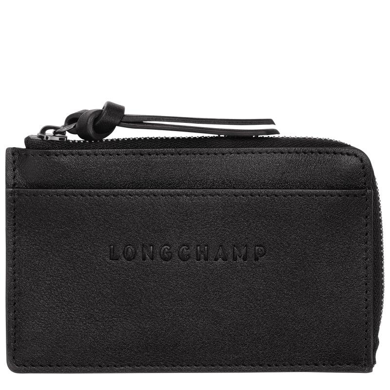 Black Longchamp 3D Men\'s Cardholders | UNTO-14852