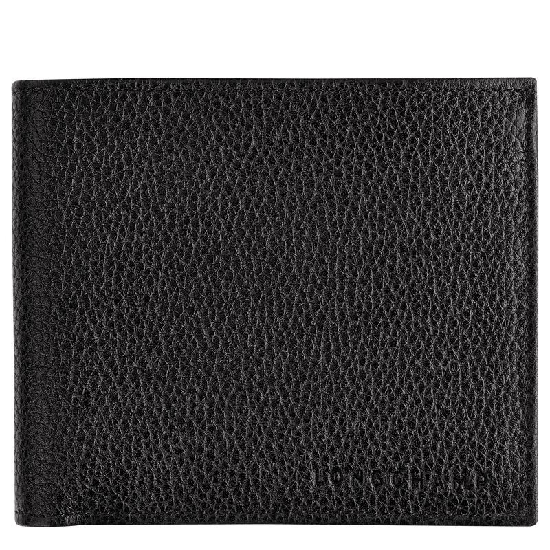 Black Longchamp Le Foulonné Men\'s Wallets | SKTU-20571