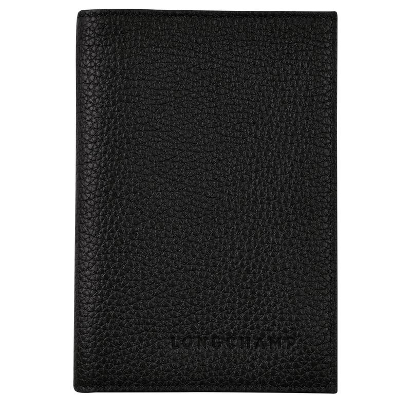 Black Longchamp Le Foulonné Passport cover Women\'s Passport Bag | KPBT-72543