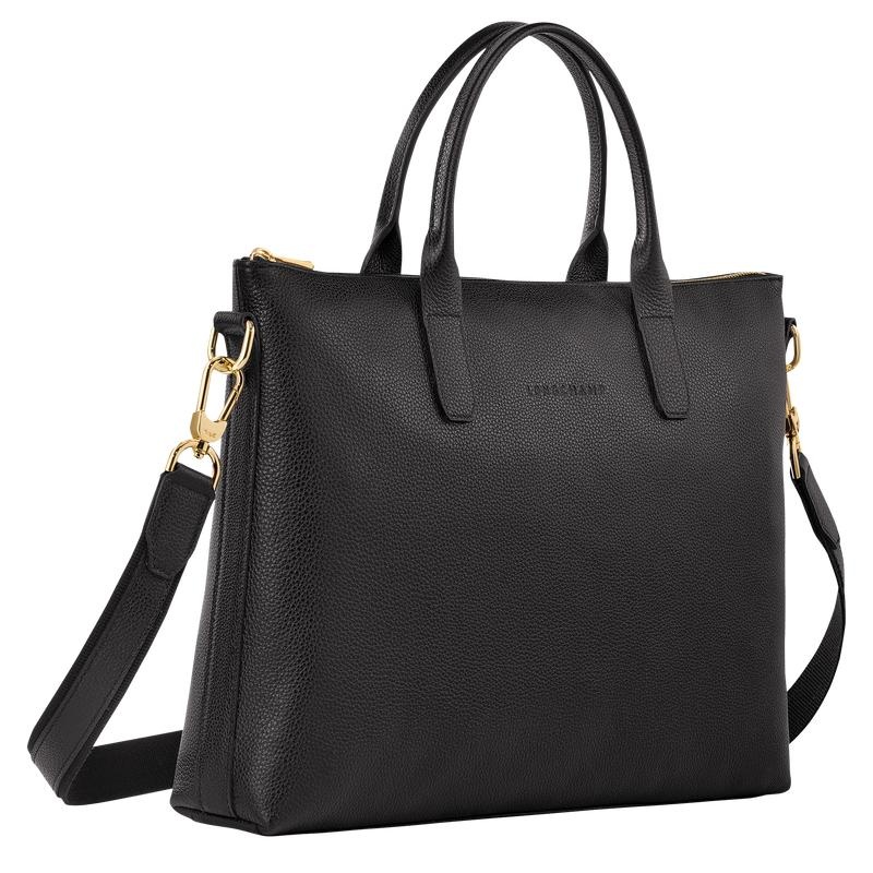 Black Longchamp Le Foulonné S Women's Briefcase | HWBX-02698