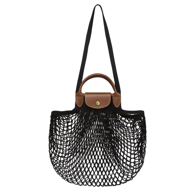 Black Longchamp Le Pliage Filet L Women\'s Mesh Bag | NGWM-15978