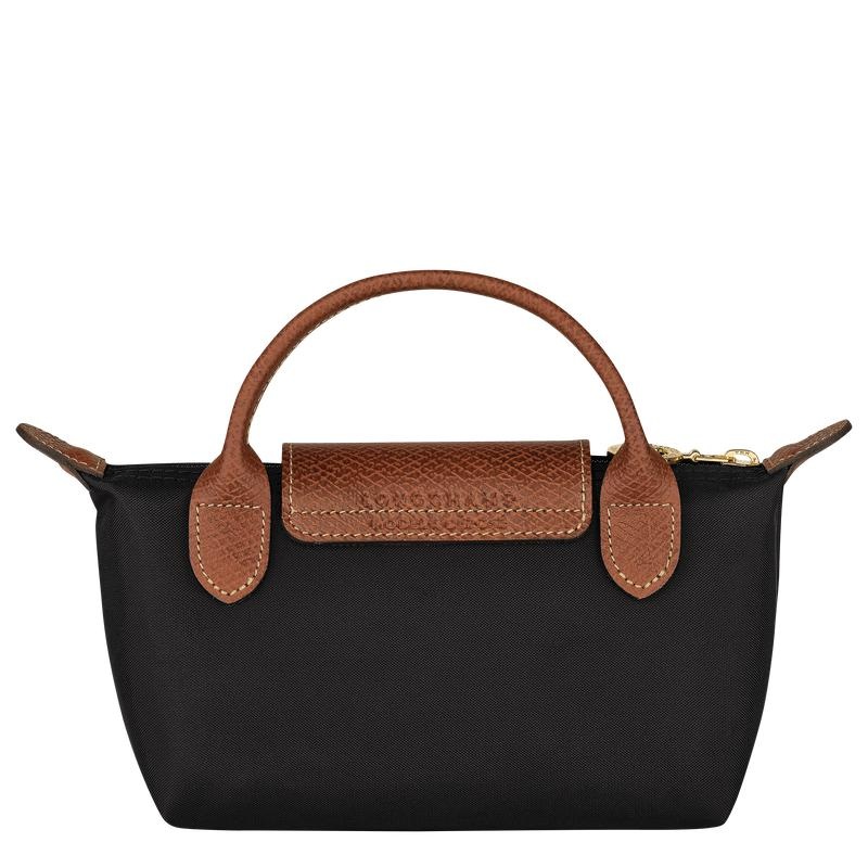 Black Longchamp Le Pliage Original with handle Women's Pouches | OAJQ-19287