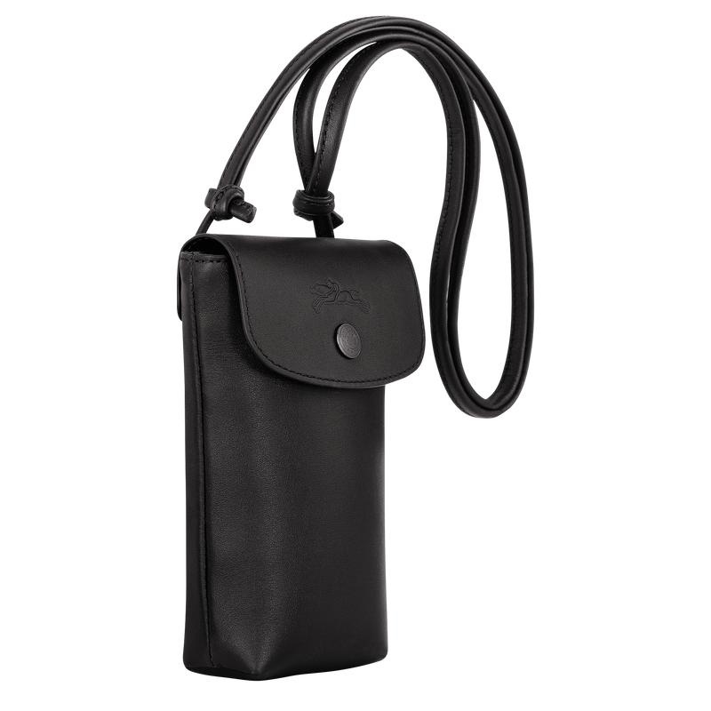 Black Longchamp Le Pliage Xtra with leather lace Women's Phone Case | CMOP-73186