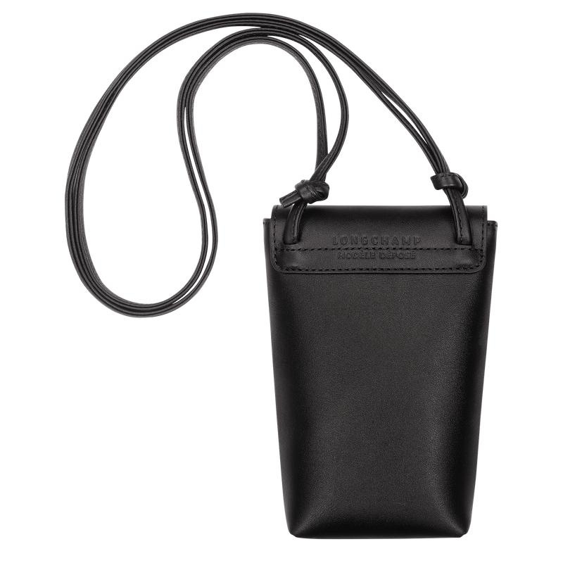 Black Longchamp Le Pliage Xtra with leather lace Women's Phone Case | CMOP-73186